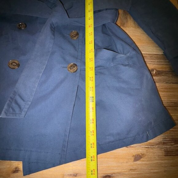Gryphon Navy Blue Trench Coat, Size L - Picture 2 of 6